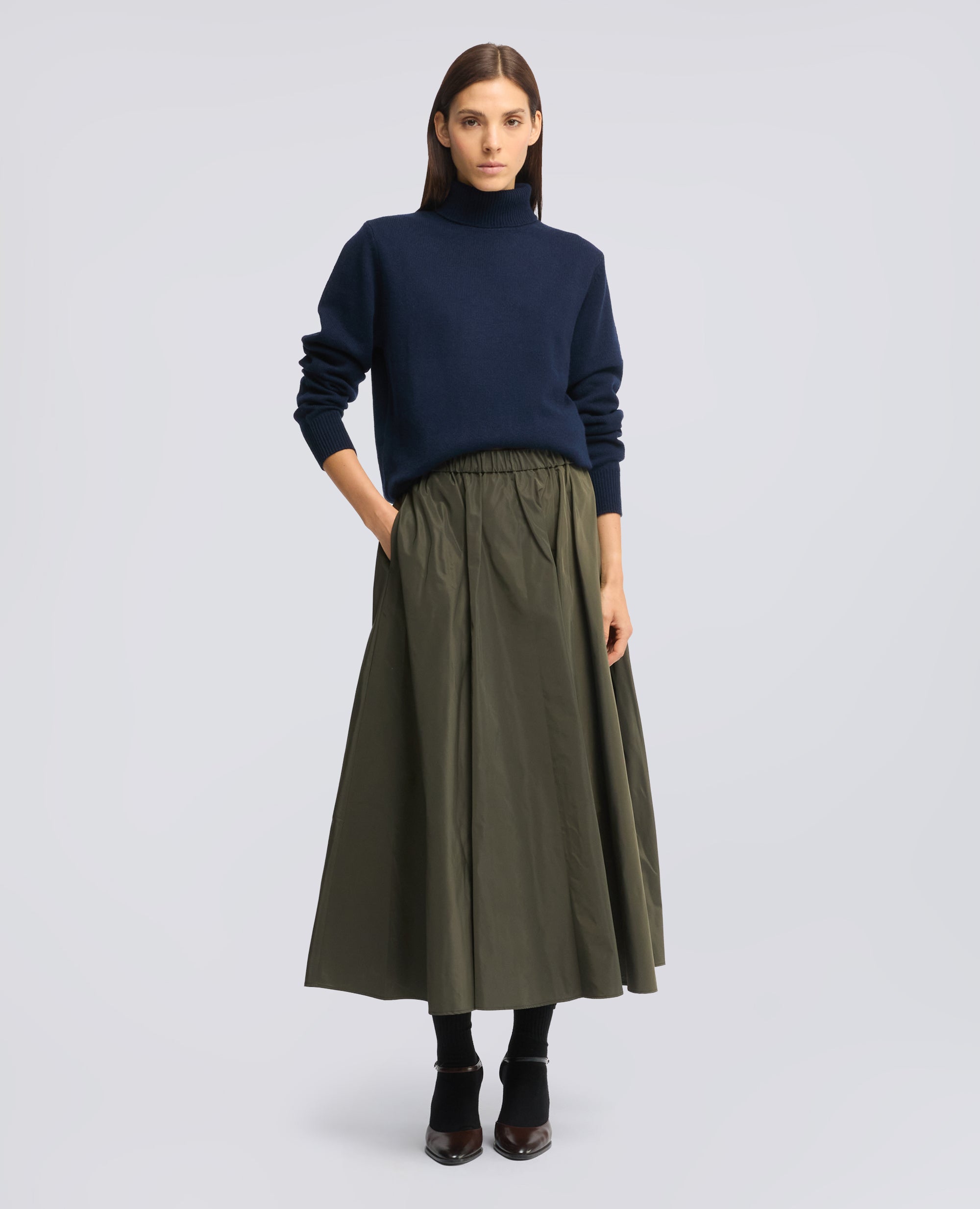 ROLLKRAGENPULLOVER AUS WOLLE, YAK UND KASCHMIR - BLU - ASPESI