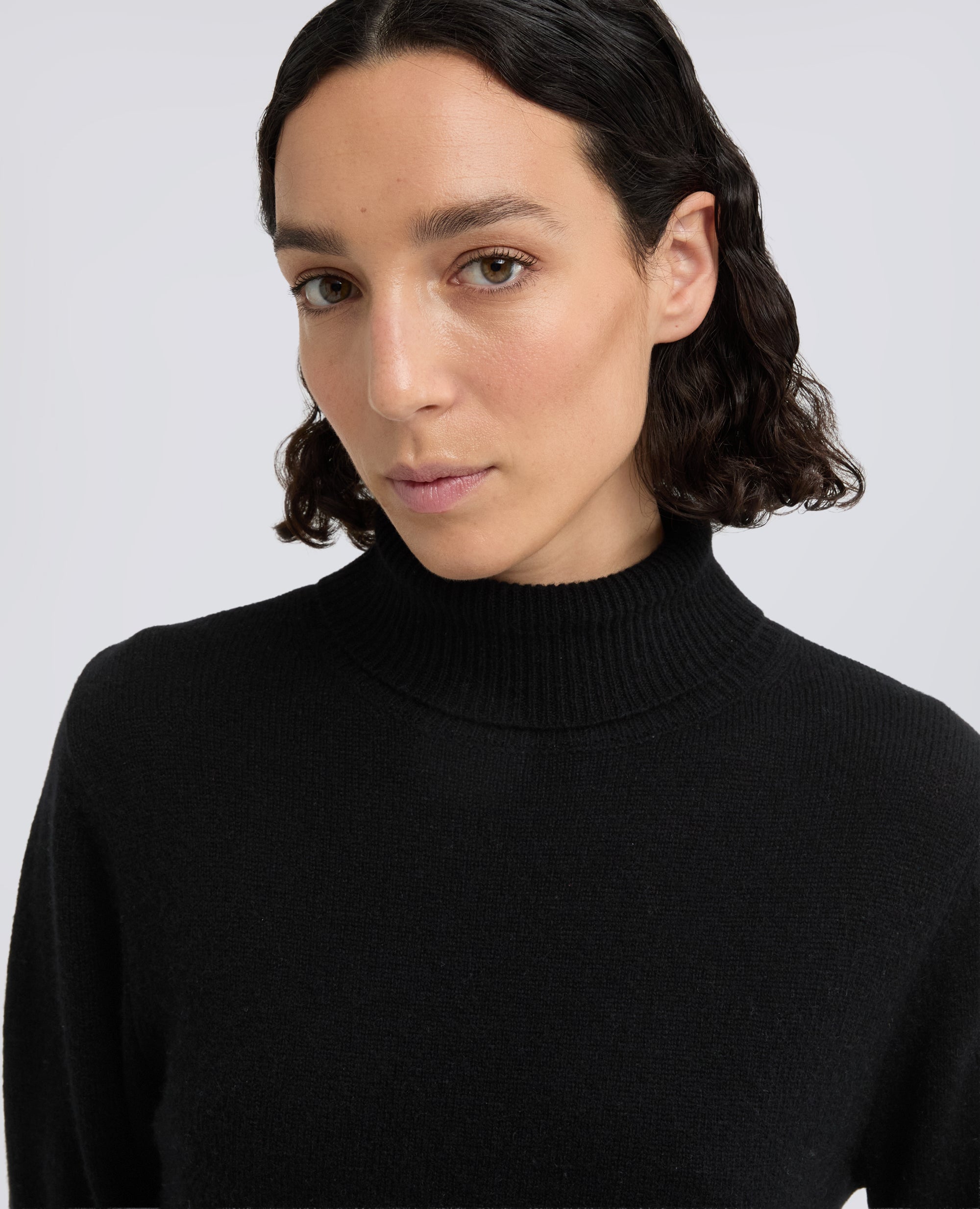 MAGLIA DOLCEVITA IN LANA, YAK E CASHMERE - NERO - ASPESI