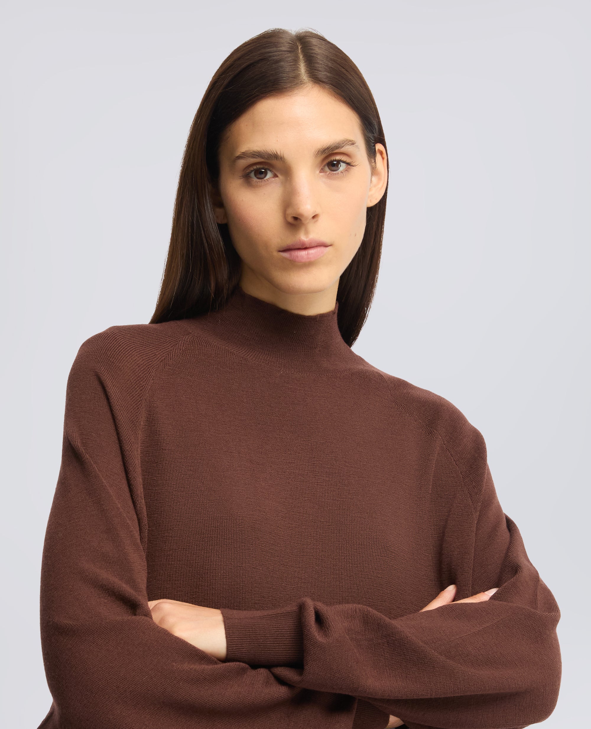 ROLLKRAGENPULLOVER AUS MERINOWOLLE - MARRONE - ASPESI