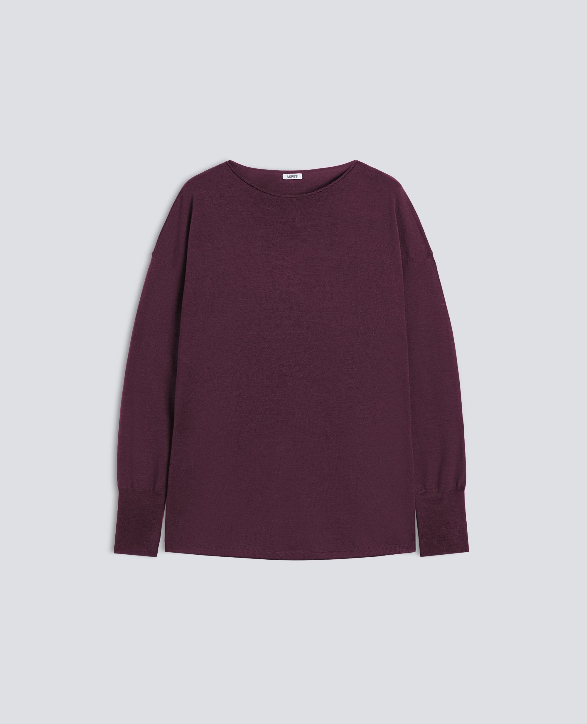 MAGLIA CON SCOLLO A BARCHETTA IN LANA MERINO - ROSSO - ASPESI