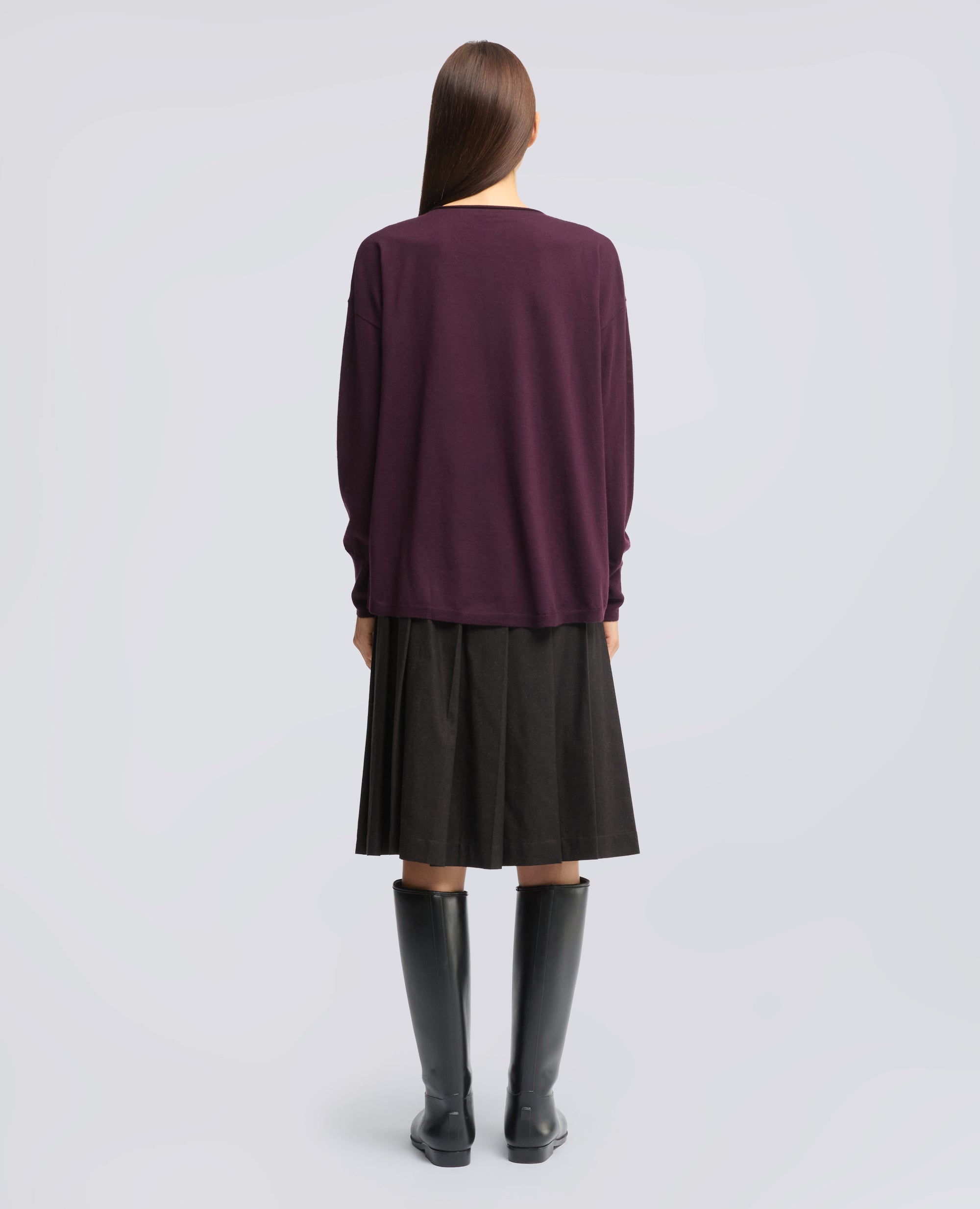 MAGLIA CON SCOLLO A BARCHETTA IN LANA MERINO - ROSSO - ASPESI