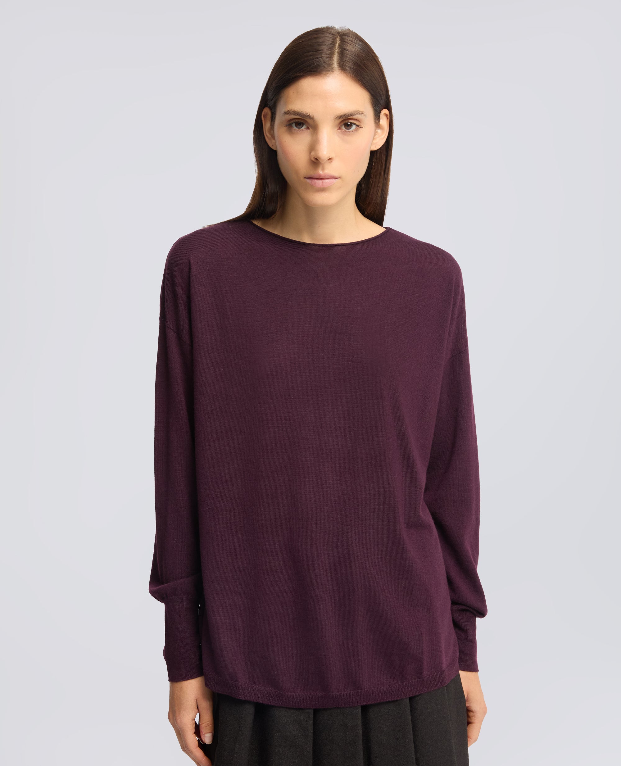 MAGLIA CON SCOLLO A BARCHETTA IN LANA MERINO - ROSSO - ASPESI