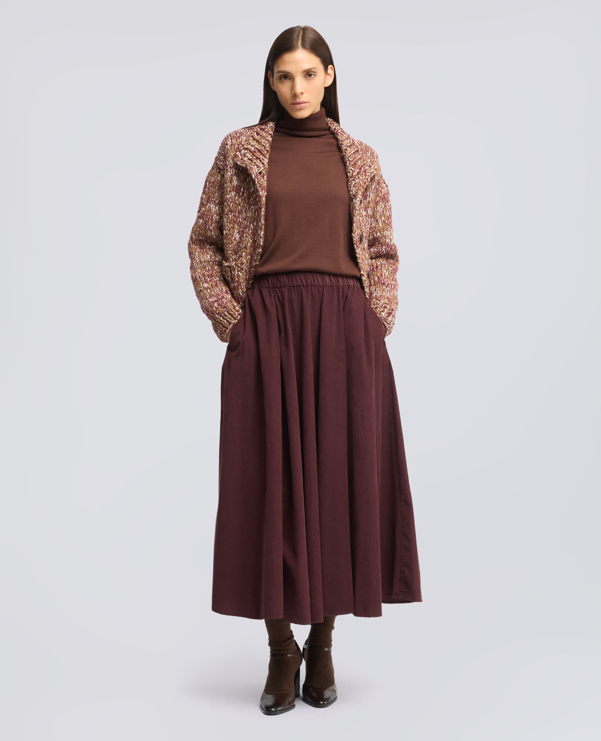 MAGLIA DOLCEVITA IN LANA MERINO - MARRONE - ASPESI