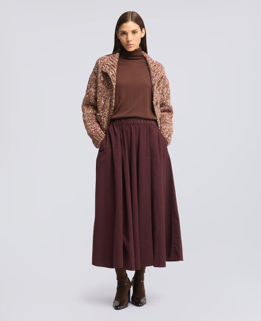 PULL A COL ROULE EN LAINE MERINOS - MARRONE - ASPESI