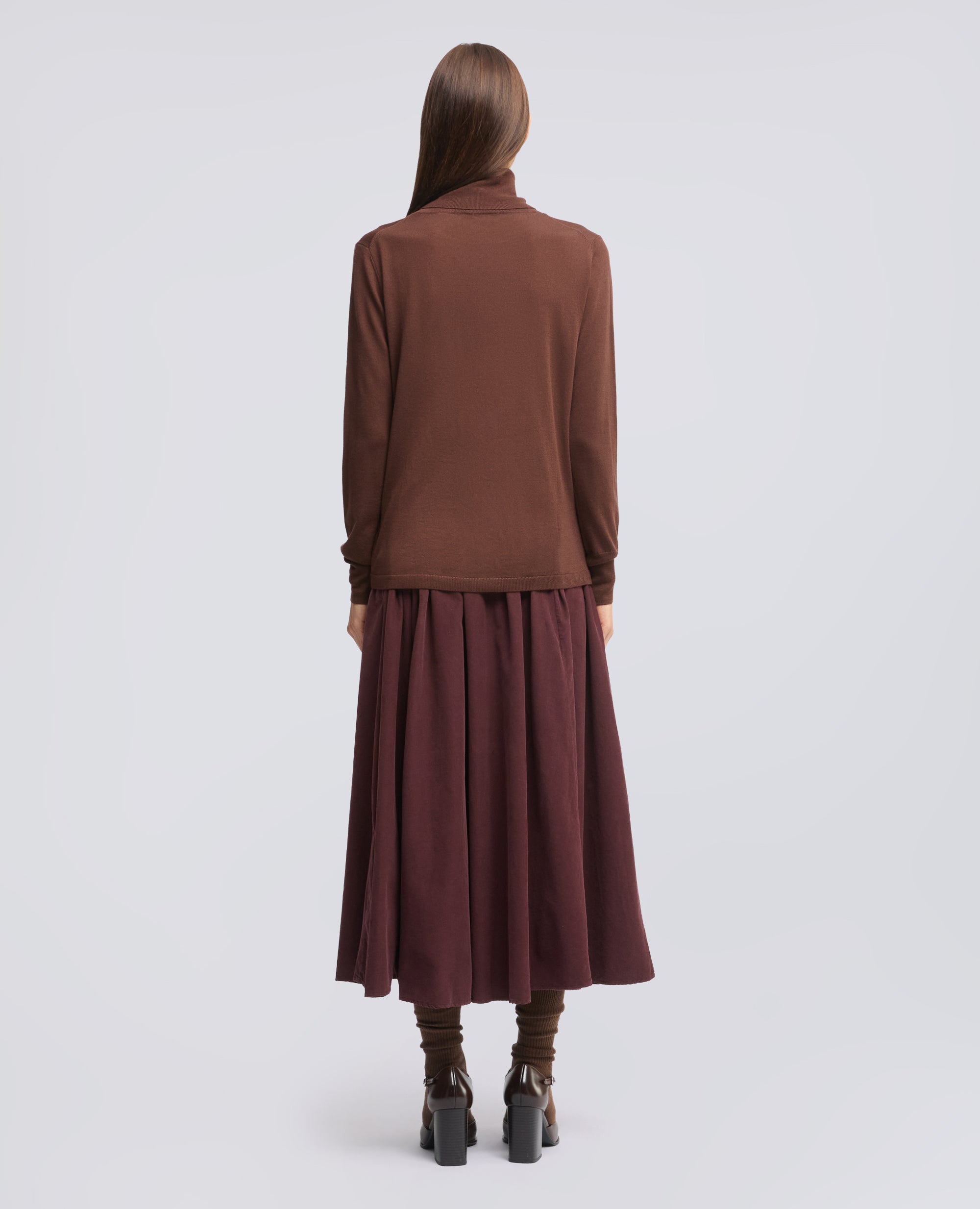 MAGLIA DOLCEVITA IN LANA MERINO - MARRONE - ASPESI