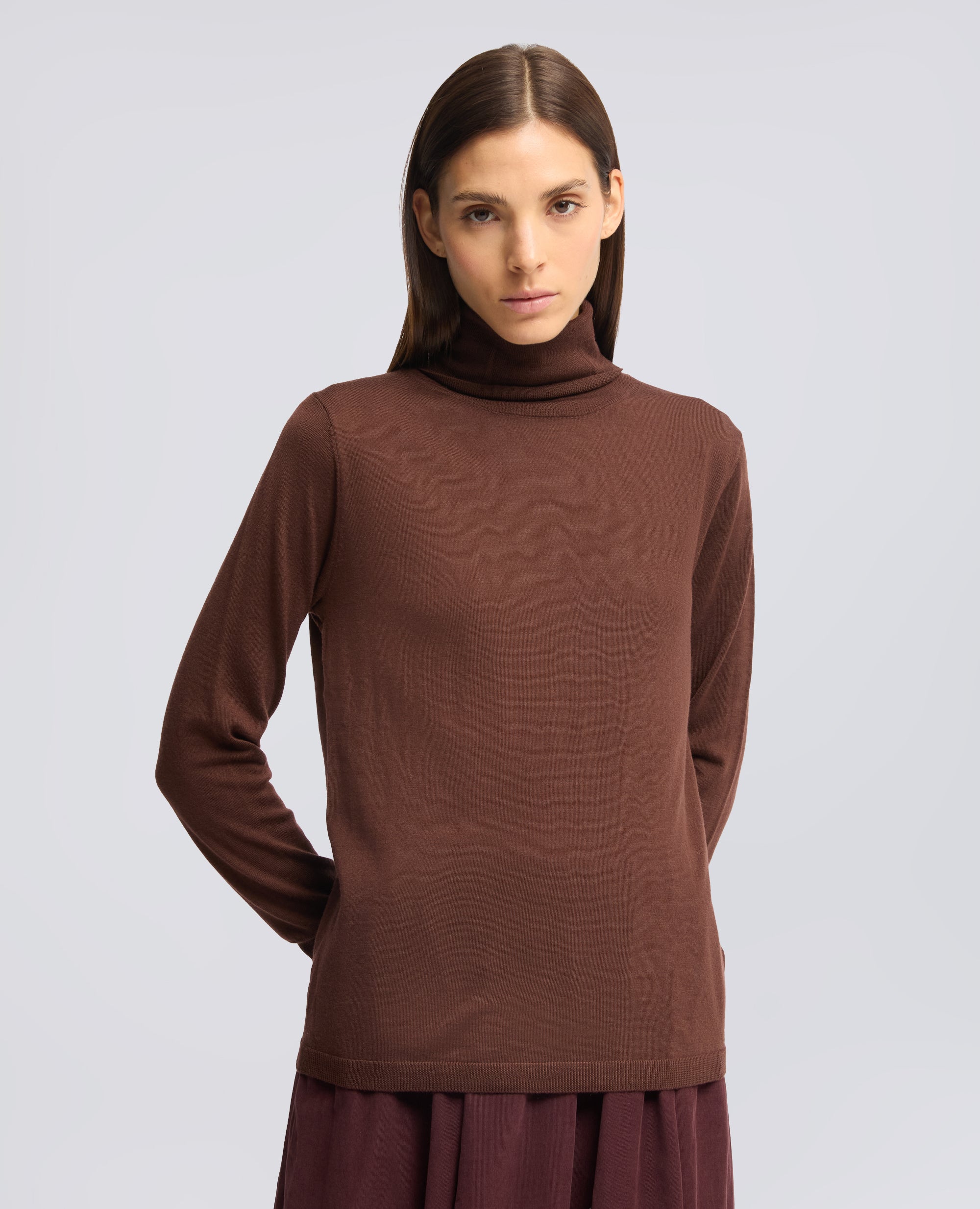 MAGLIA DOLCEVITA IN LANA MERINO - MARRONE - ASPESI