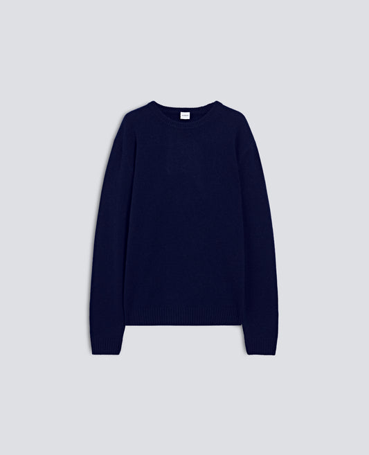 RUNDHALS-STRICKPULLOVER AUS KASCHMIR - BLU - ASPESI