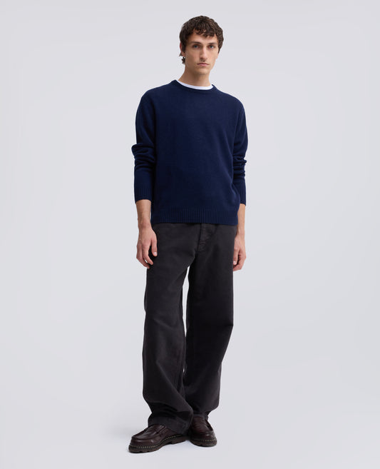 RUNDHALS-STRICKPULLOVER AUS KASCHMIR - BLU - ASPESI