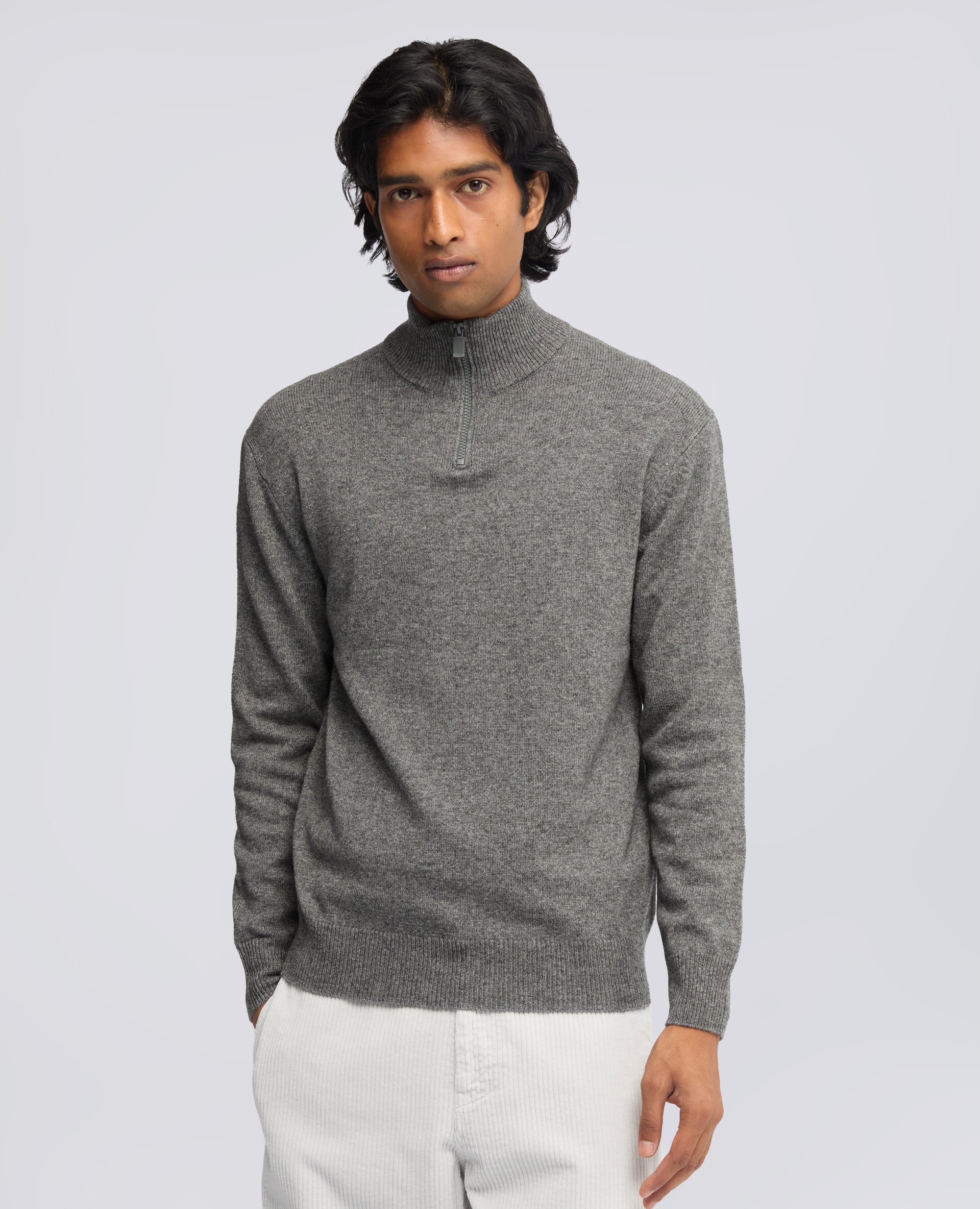 MAGLIA A COLLO ALTO IN LANA, YAK E CASHMERE - GRIGIO - ASPESI