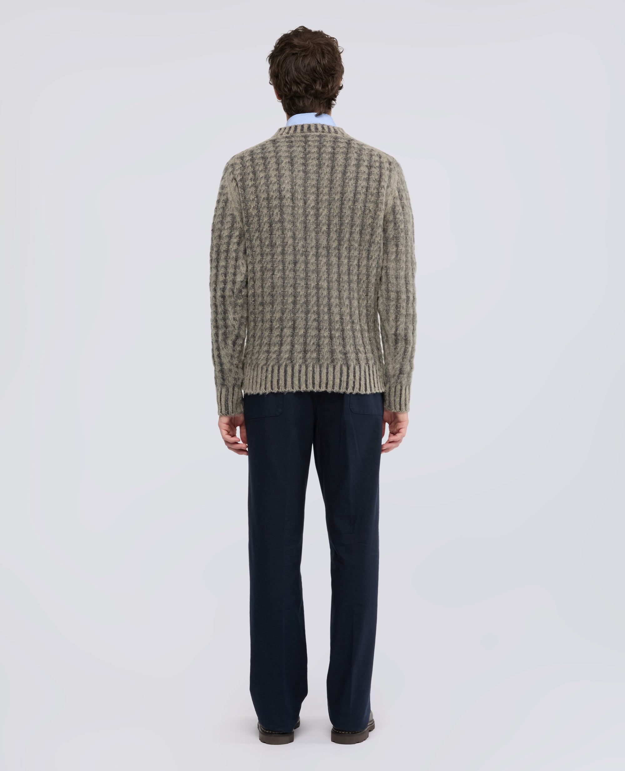 MAGLIA GIROCOLLO IN LANA SHETLAND - GRIGIO - ASPESI