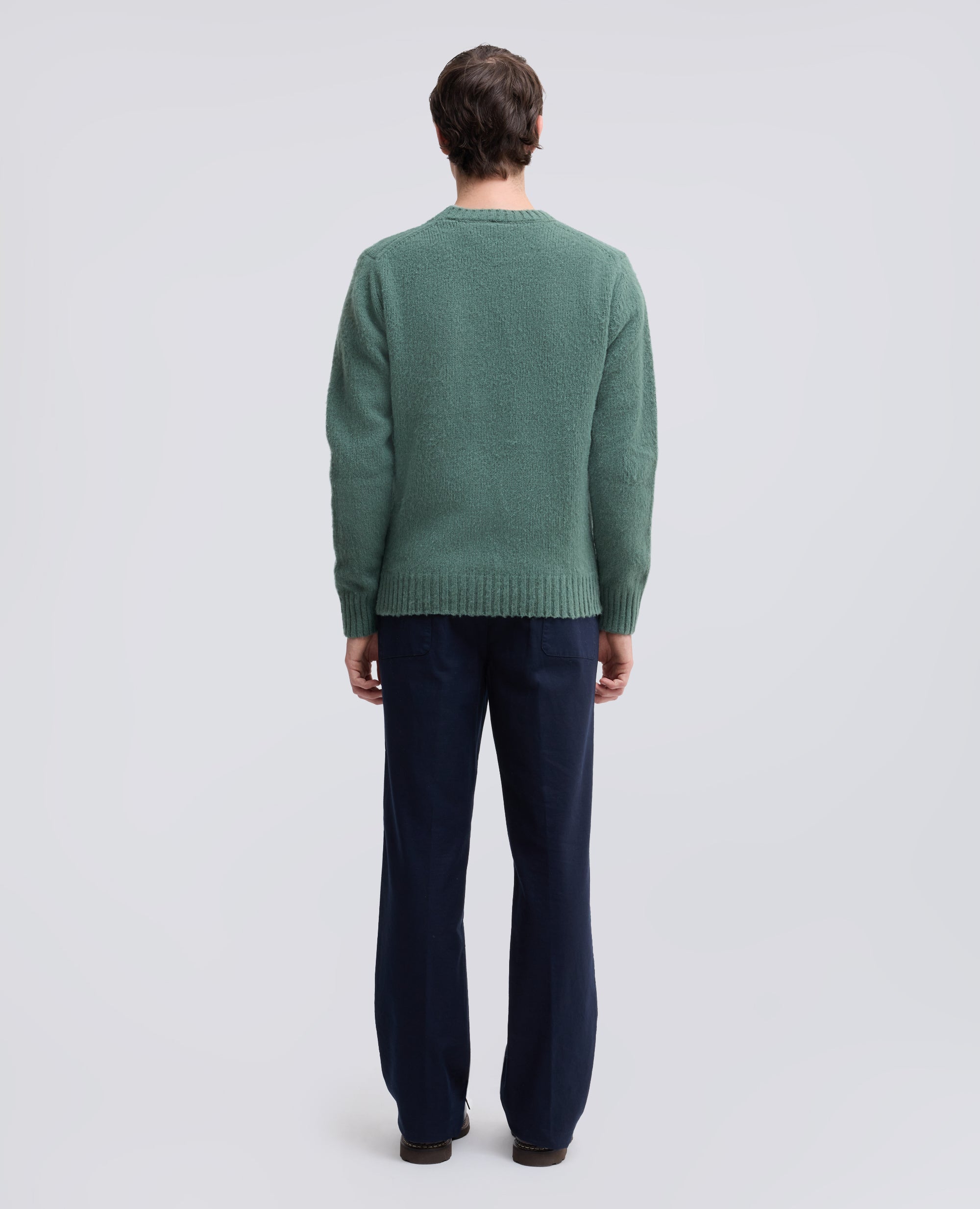 MAGLIA GIROCOLLO IN LANA SHETLAND - VERDE - ASPESI