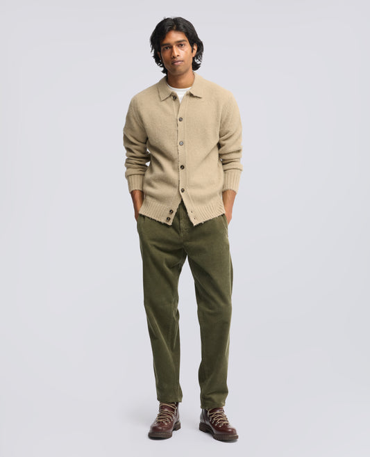 CARDIGAN A CAMICIA IN LANA SHETLAND - BEIGE - ASPESI