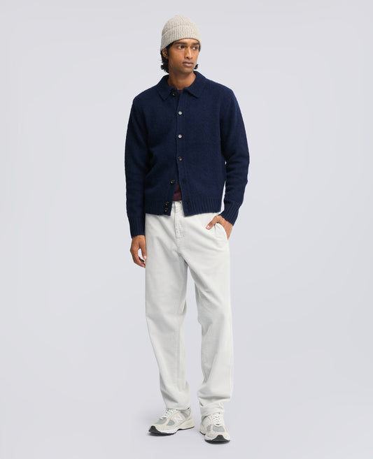 CARDIGAN A CAMICIA IN LANA SHETLAND - BLU - ASPESI