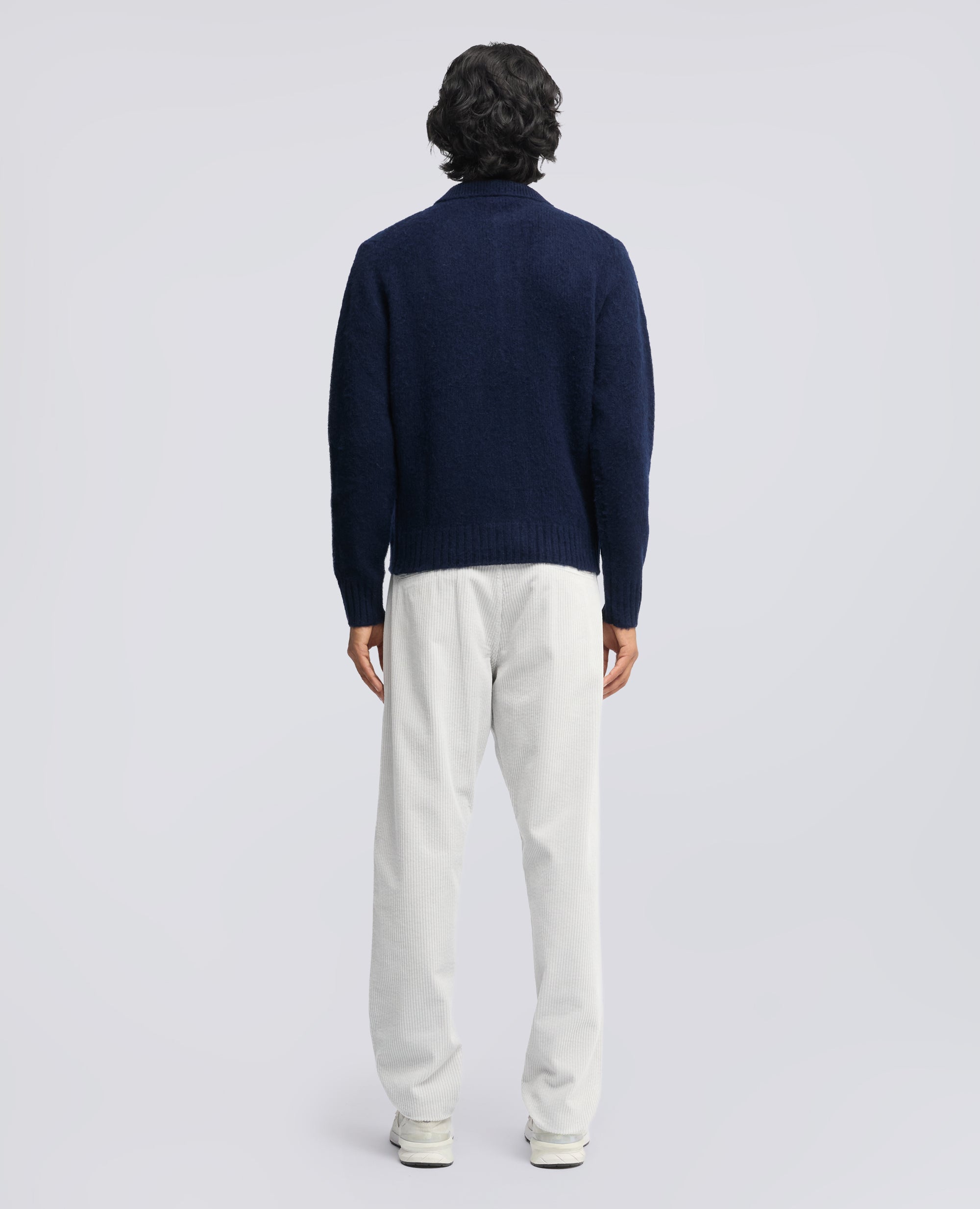 CARDIGAN A CAMICIA IN LANA SHETLAND - BLU - ASPESI