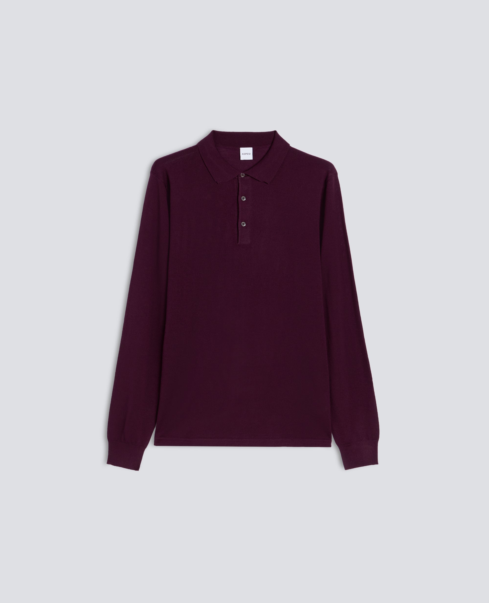 POLO A MANICHE LUNGHE IN LANA MERINO - ROSSO - ASPESI