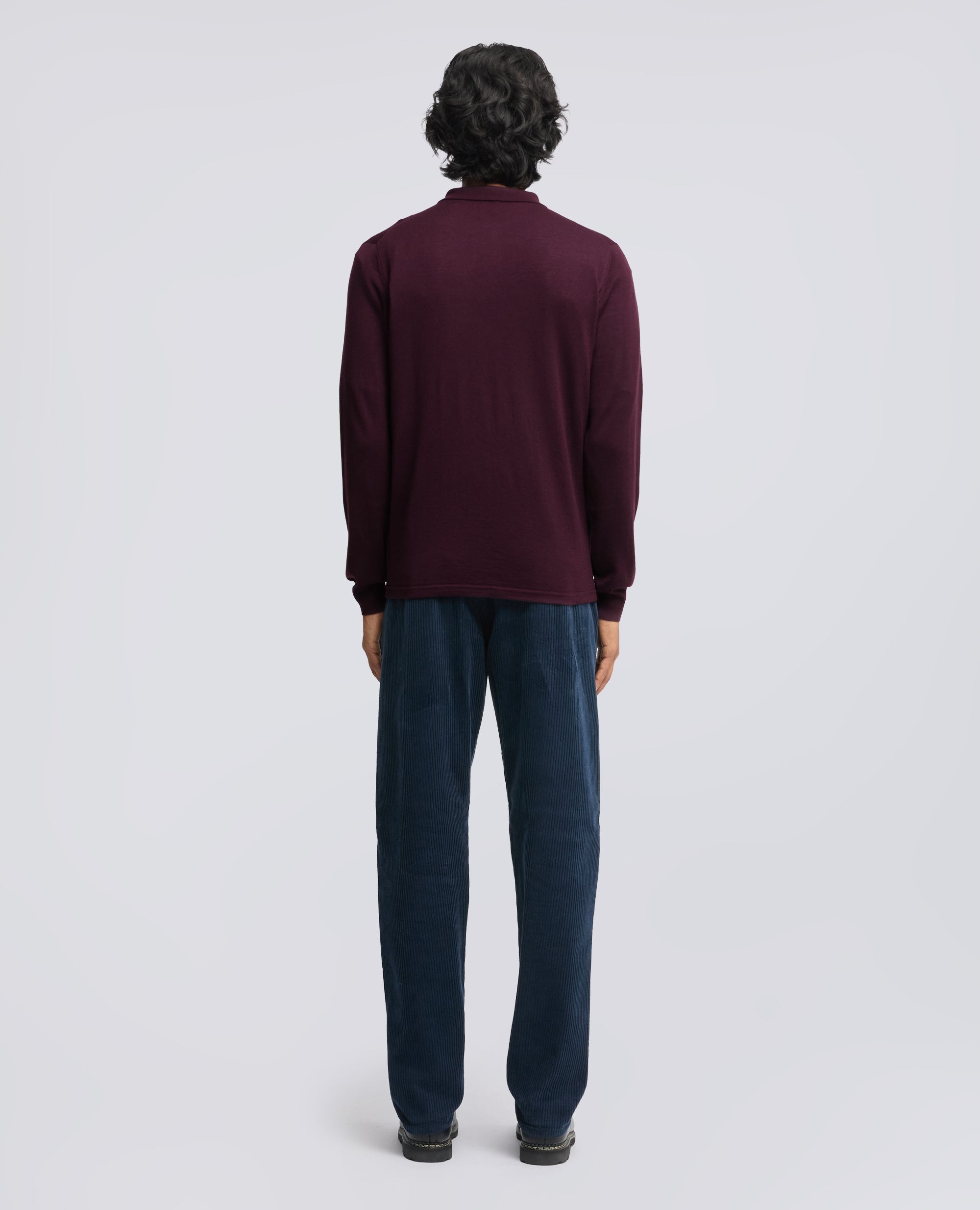 POLO A MANICHE LUNGHE IN LANA MERINO - ROSSO - ASPESI