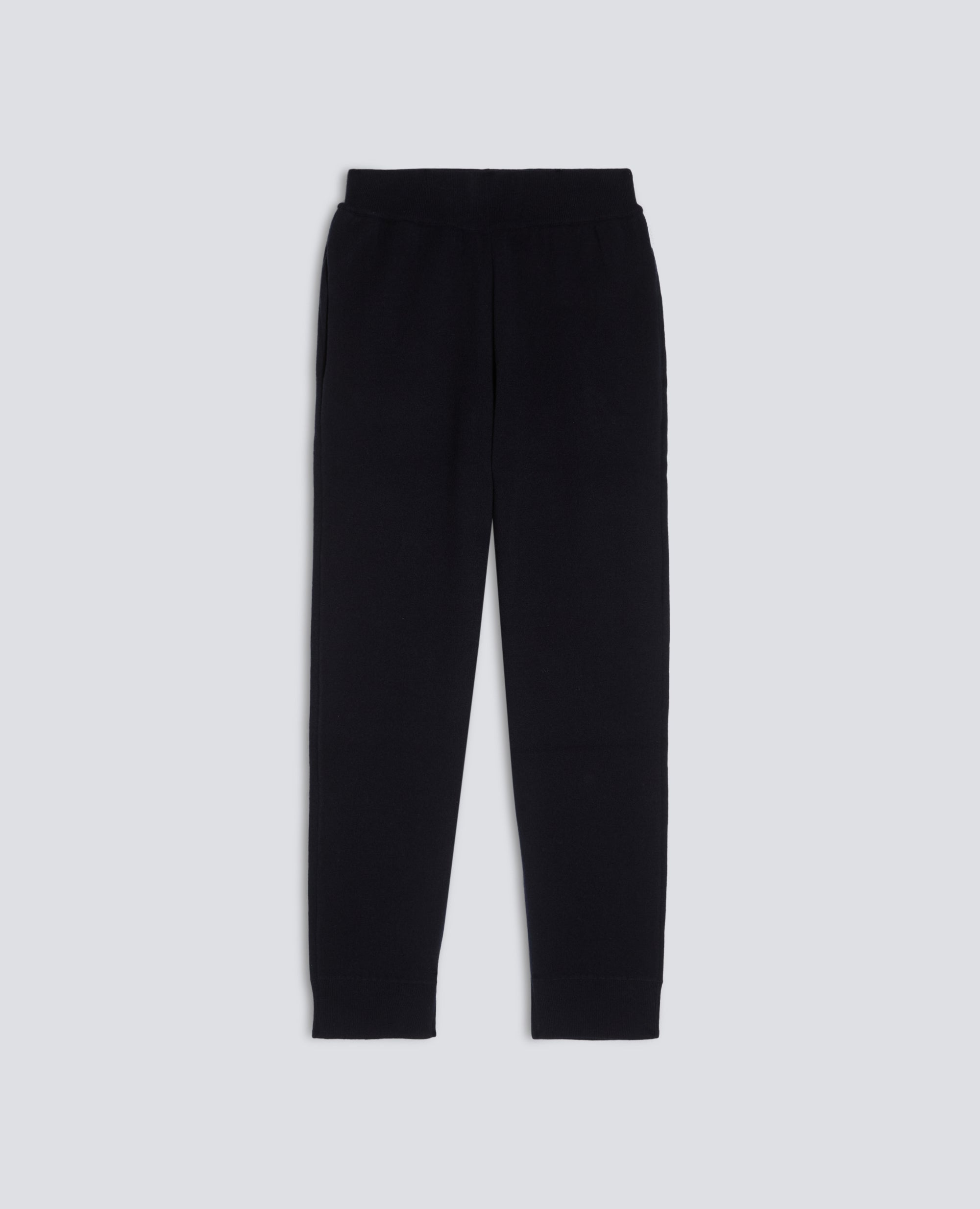 PANTALONE IN FILATO DOPPIA FRONTURA DI LANA E COTONE - BLU - ASPESI