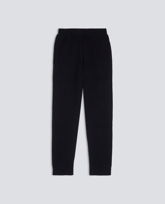 PANTALONE IN FILATO DOPPIA FRONTURA DI LANA E COTONE - BLU - ASPESI