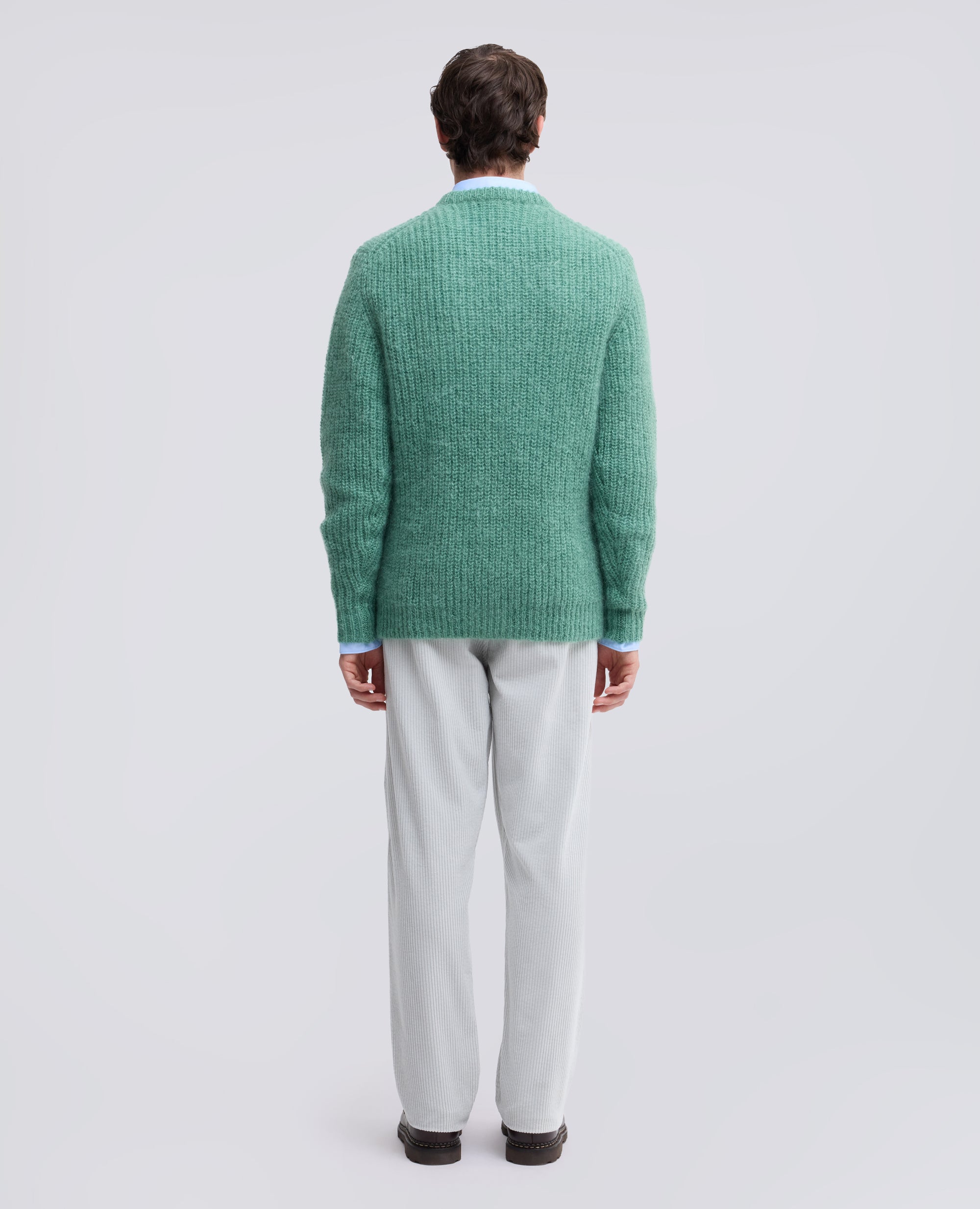 MAGLIA GIROCOLLO A COSTE IN MOHAIR E LANA - VERDE - ASPESI