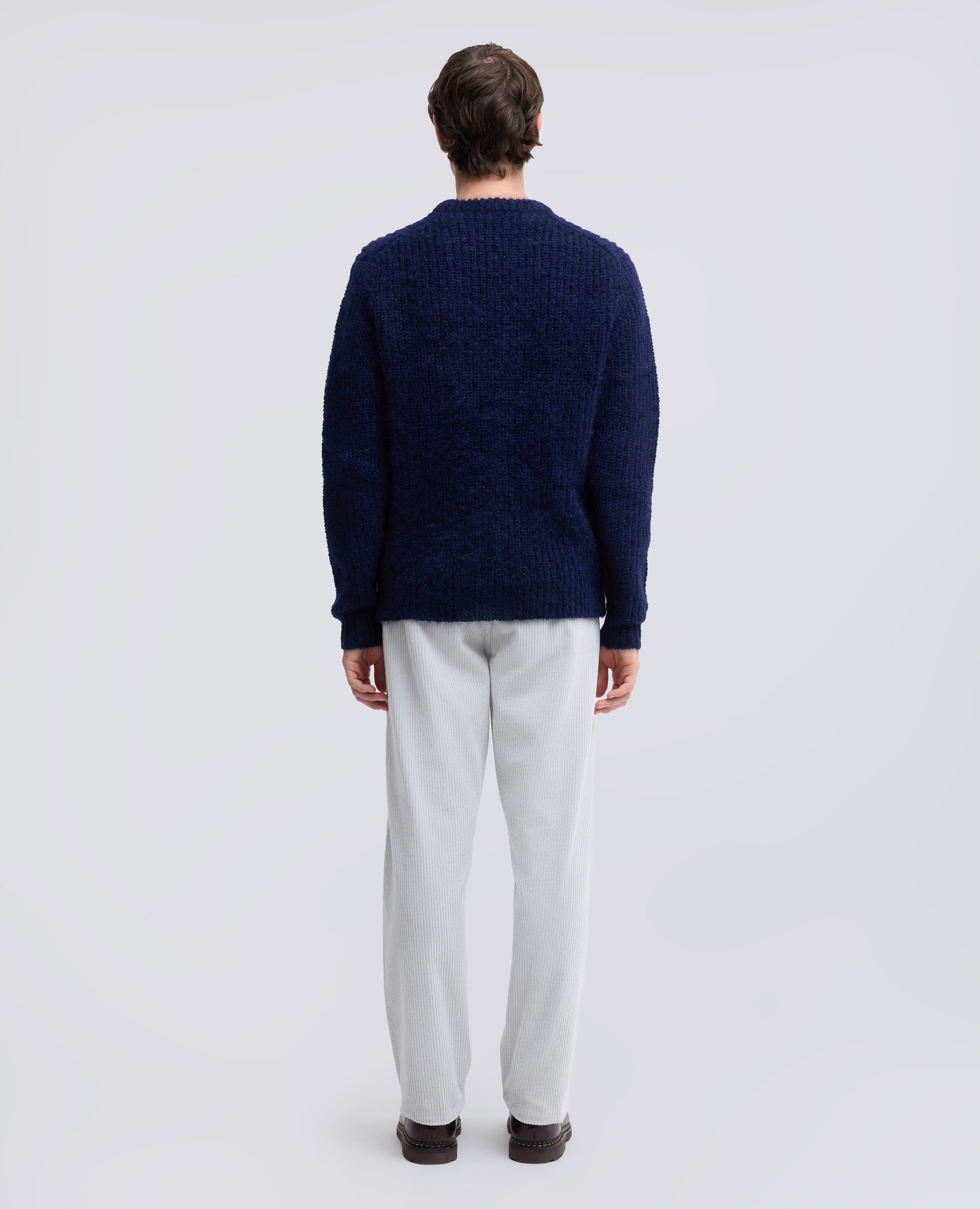MAGLIA GIROCOLLO A COSTE IN MOHAIR E LANA - BLU - ASPESI
