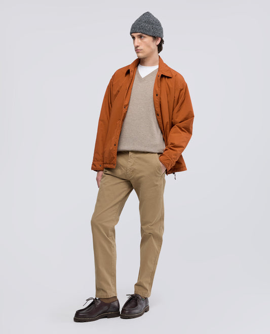 MAGLIA SCOLLO A -V- IN LANA E CHASHMERE - BEIGE - ASPESI