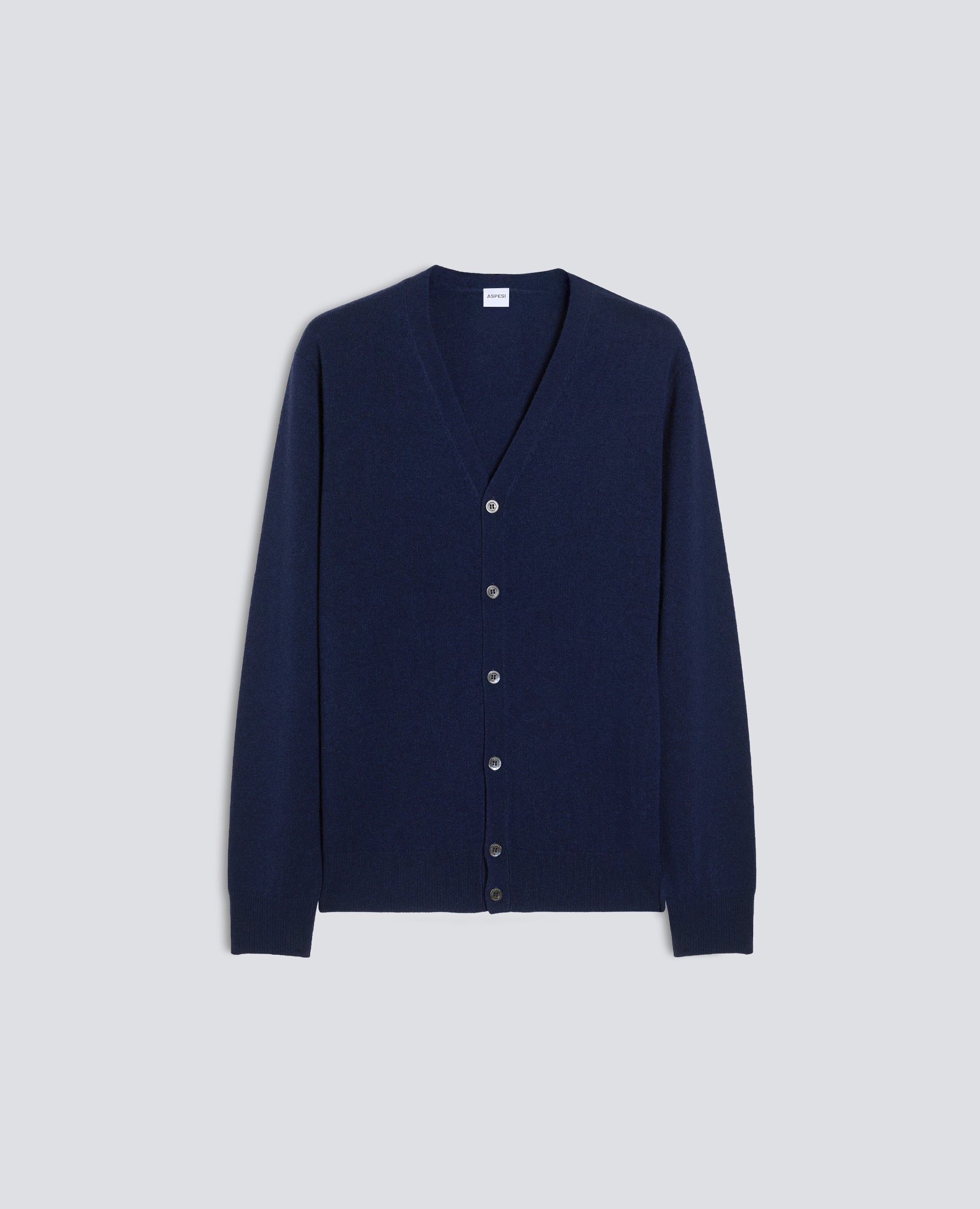 CARDIGAN IN LANA E CHASHMERE - BLU - ASPESI