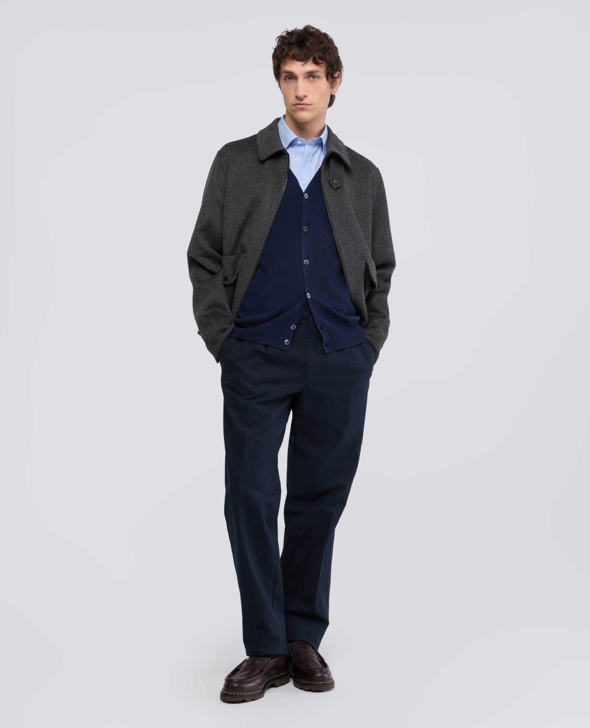 CARDIGAN IN LANA E CHASHMERE - BLU - ASPESI