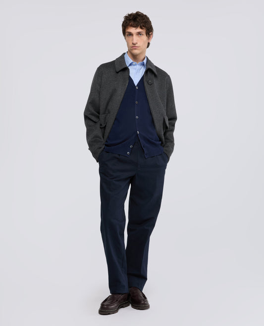 CARDIGAN IN LANA E CHASHMERE - BLU - ASPESI