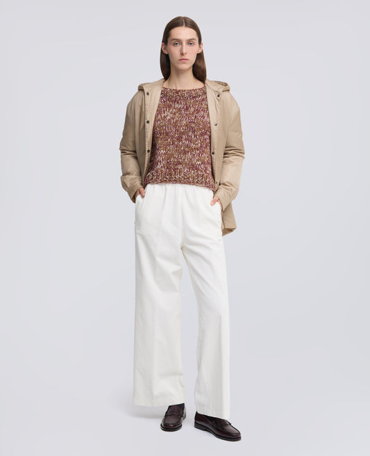PULL RAS DU COU FAIT MAIN EN LAINE VIERGE ET MOHAIR - BEIGE - ASPESI