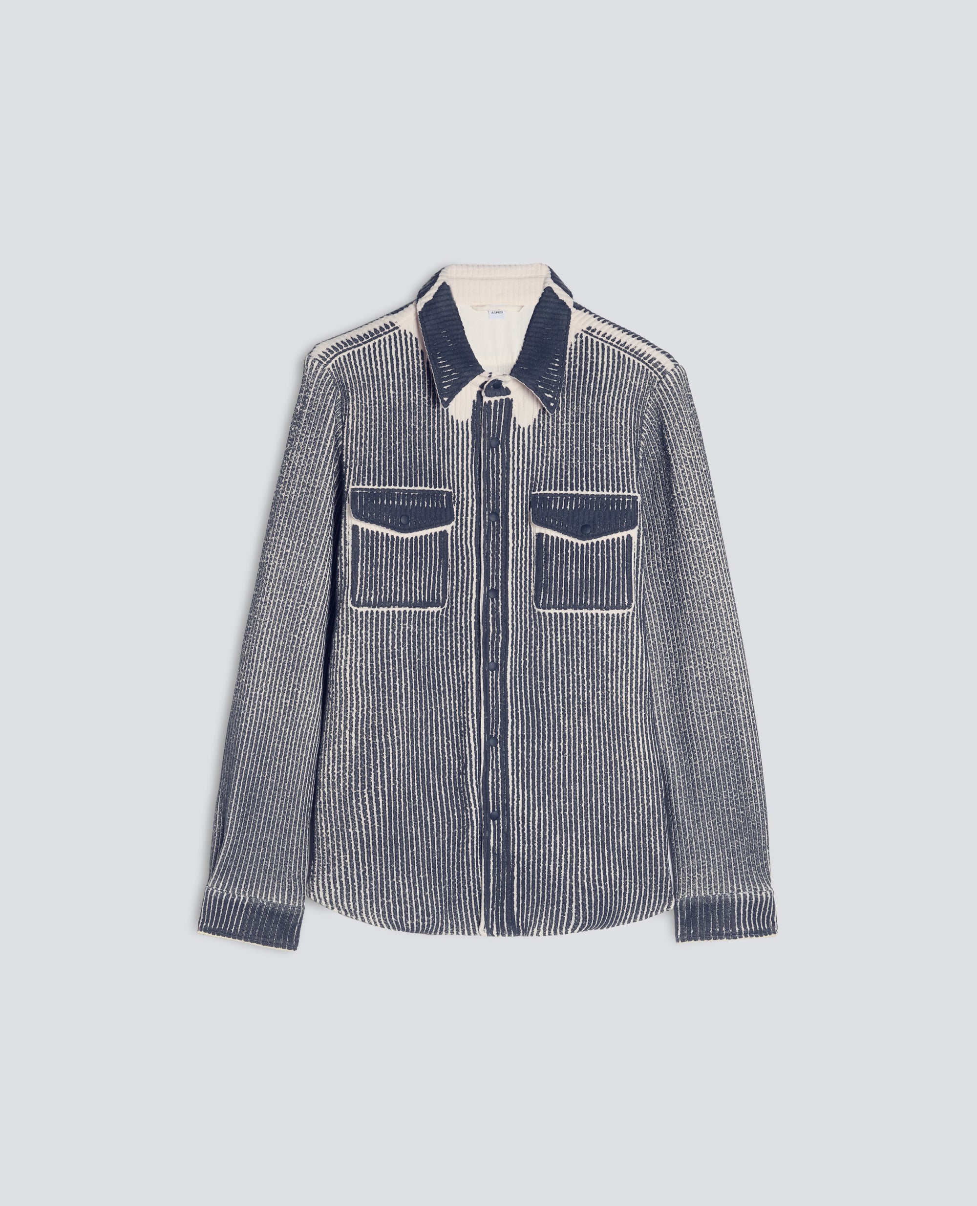 CAMICIA LIMITED EDITION NABA X ASPESI A COSTE IN MISTO LANA E CASHMERE PLACCATO - NATURALE - ASPESI