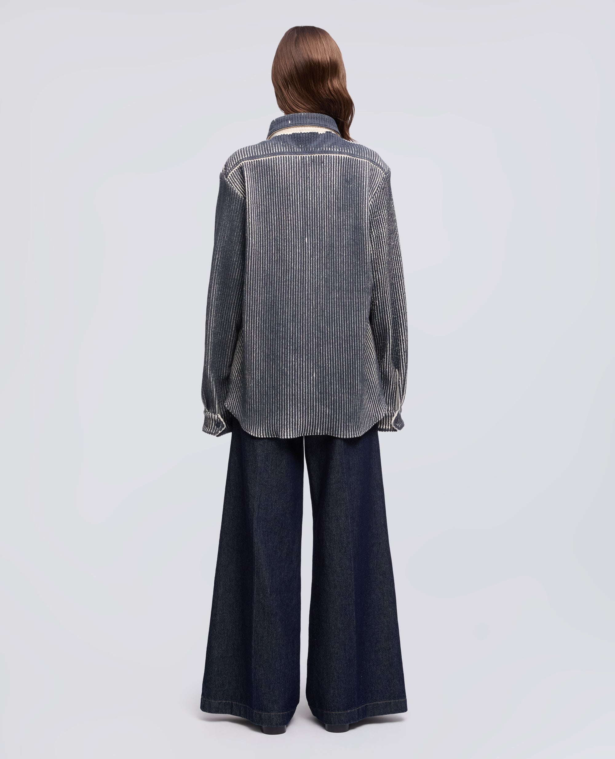 CAMICIA LIMITED EDITION NABA X ASPESI A COSTE IN MISTO LANA E CASHMERE PLACCATO - NATURALE - ASPESI