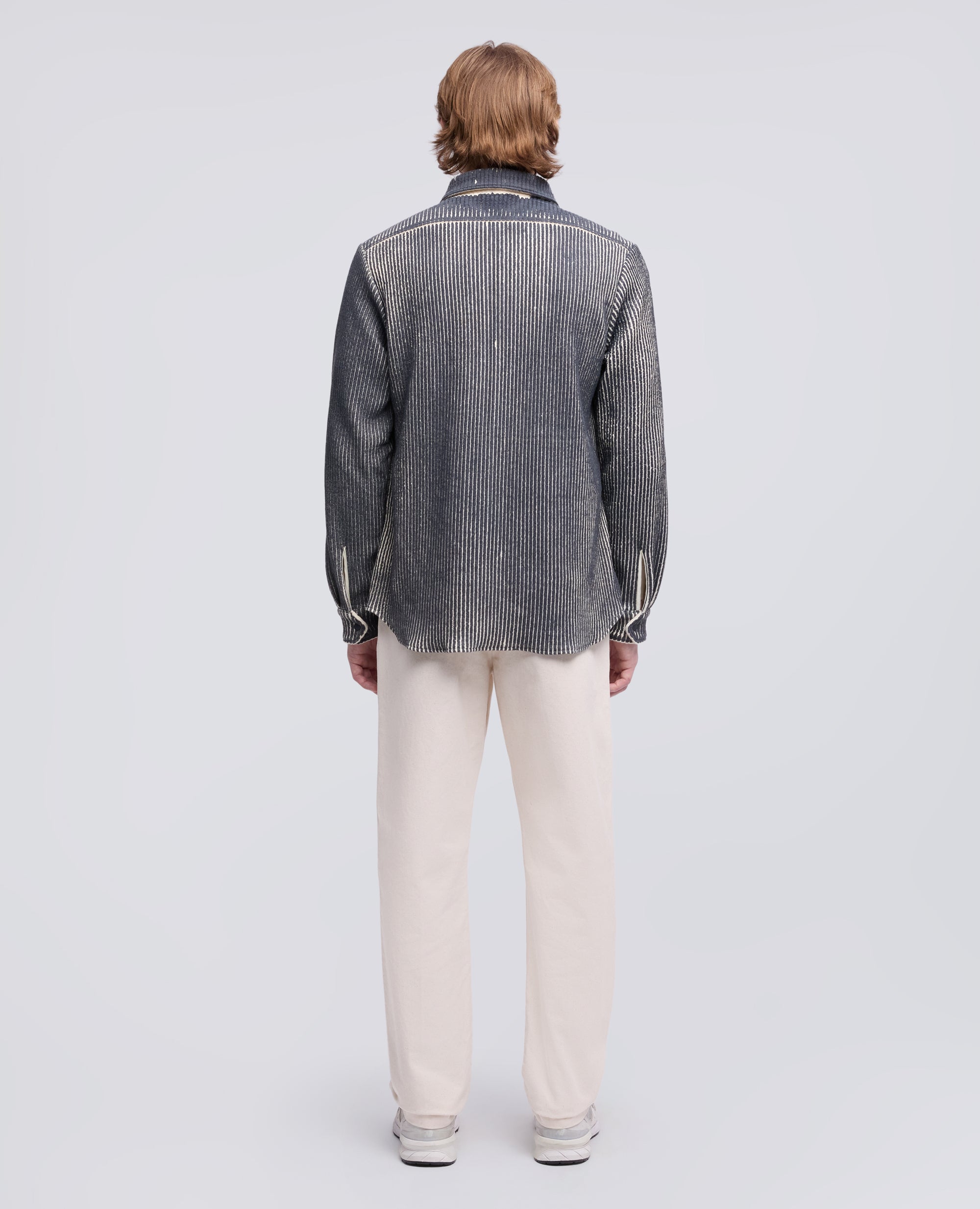 CAMICIA LIMITED EDITION NABA X ASPESI A COSTE IN MISTO LANA E CASHMERE PLACCATO - NATURALE - ASPESI