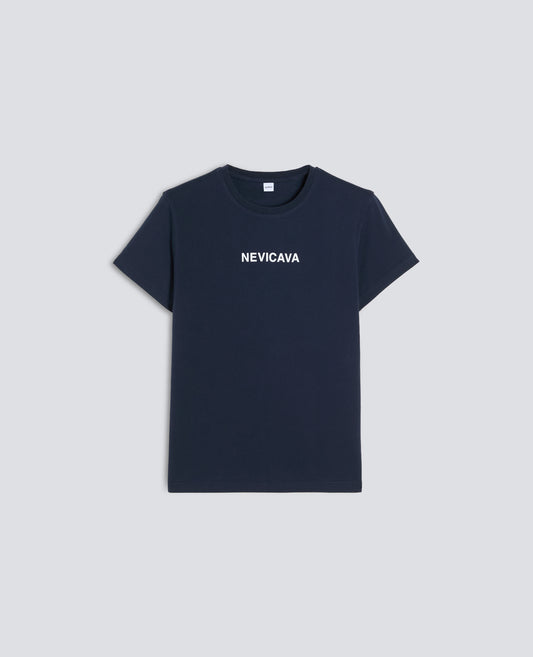 T-SHIRT IN COTONE CON STAMPA -NEVICAVA- - BLU - ASPESI