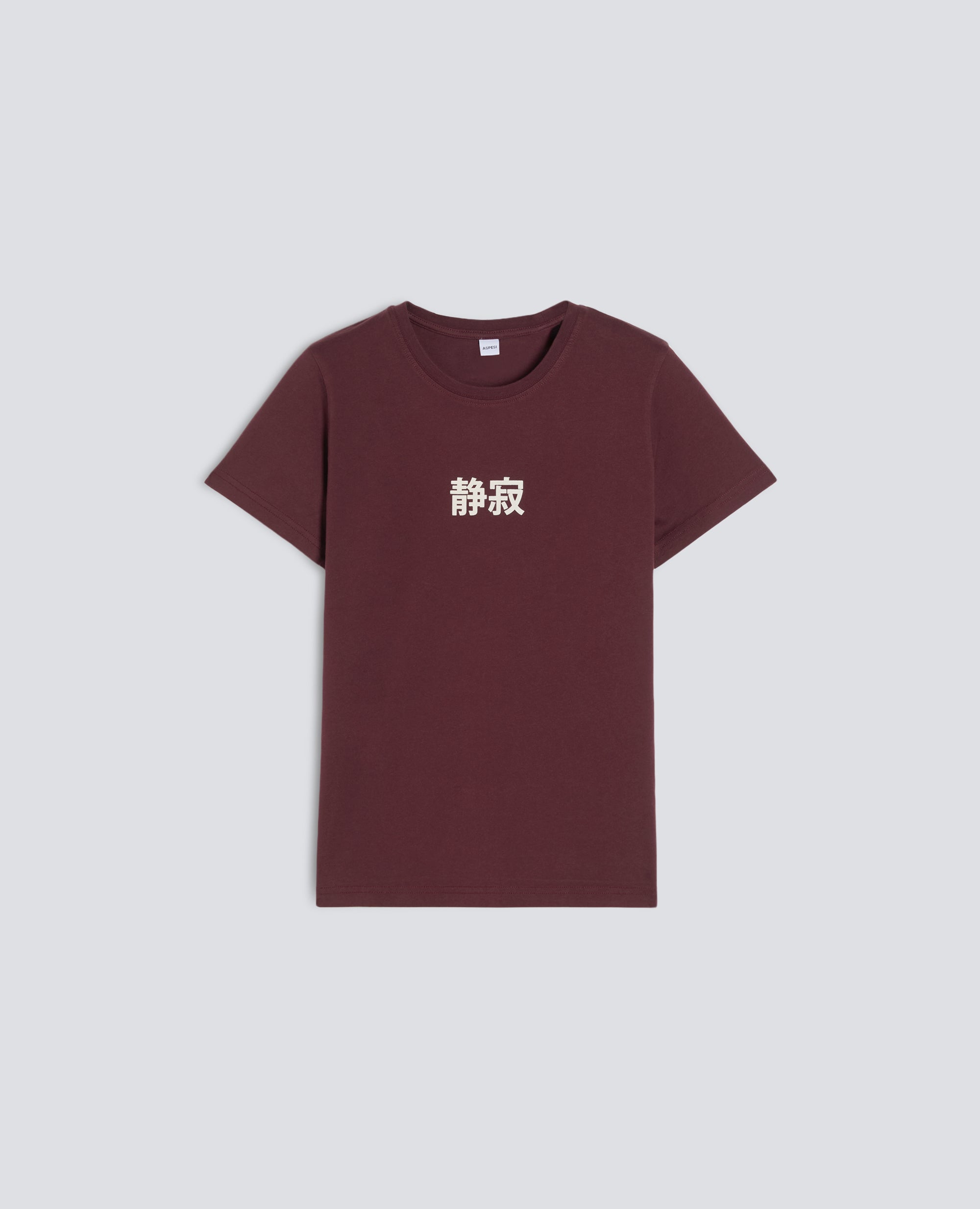 T-SHIRT IN COTONE CON STAMPA -SILENZIO- IN GIAPPONESE - ROSSO - ASPESI