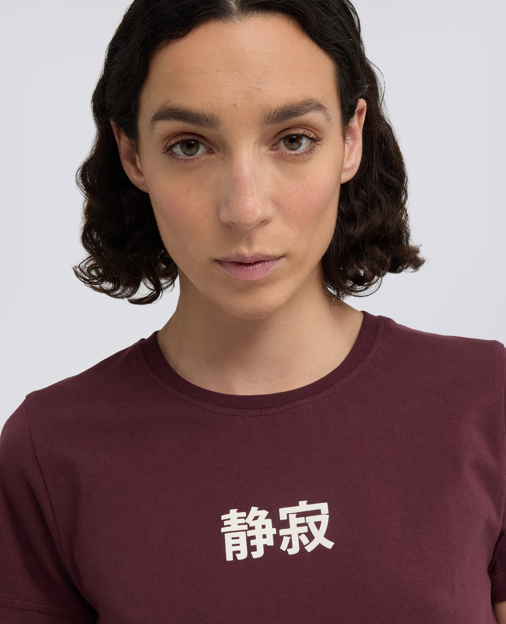 T-SHIRT IN COTONE CON STAMPA -SILENZIO- IN GIAPPONESE - ROSSO - ASPESI